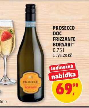 PROSECCO DOC FRIZZANTE BORSARI, 0,75 l