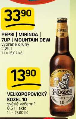 VELKOPOPOVICKÝ Kozel KOZEL 10 světlé výčepní 0,5l