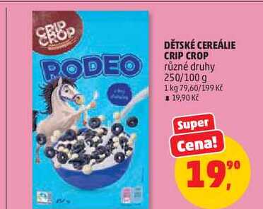 DĚTSKÉ CEREÁLIE CRIP CROP různé druhy, 250/100 g