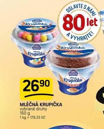 MLÉČNÁ KRUPIČKA vybrané druhy 150 g