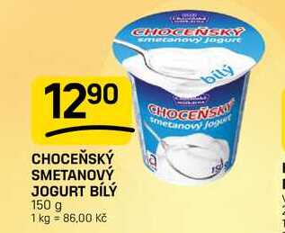 CHOCEŇSKÝ SMETANOVÝ JOGURT BÍLÝ 150 g