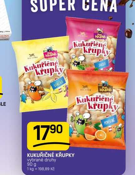 KUKUŘIČNÉ KŘUPKY vybrané druhy 90 g
