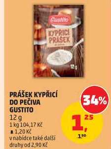 PRÁŠEK KYPŘICÍ DO PEČIVA GUSTITO, 12 g  