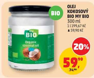 OLEJ BIO KOKOSOVÝ BIO MY BIO, 300 ml