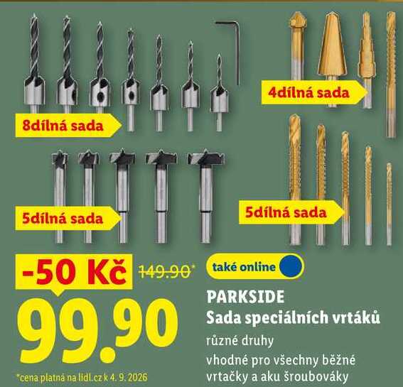 PARKSIDE Sada speciálních vrtáků, různé druhy