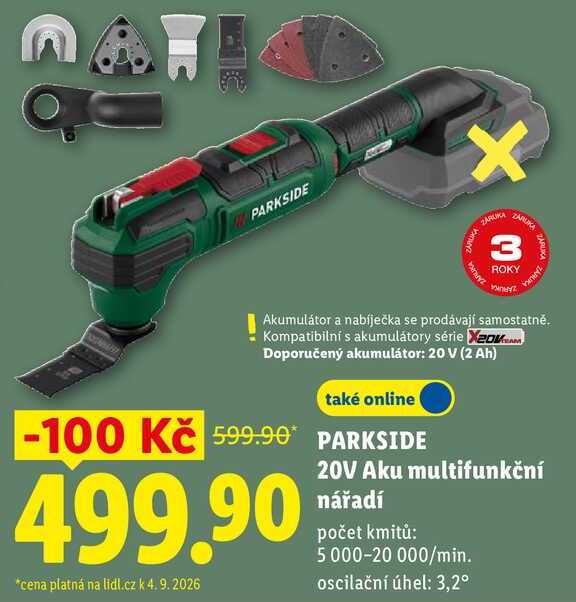 PARKSIDE 20V Aku multifunkční nářadí