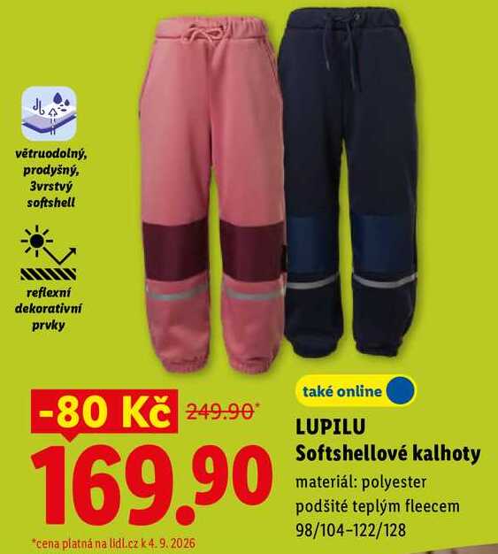 LUPILU Softshellové kalhoty