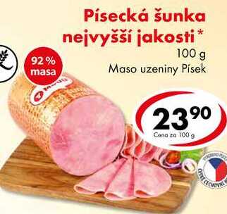 Písecká šunka nejvyšší jakosti, 100 g 