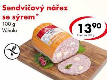 Sendvičový nářez se sýrem, 100 g