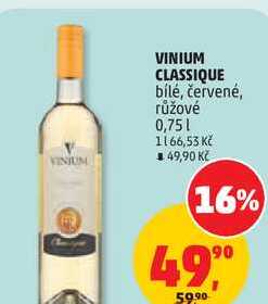VINIUM CLASSIQUE bílé, 0,75 l