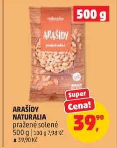 ARAŠÍDY NATURALIA pražené solené, 500 g