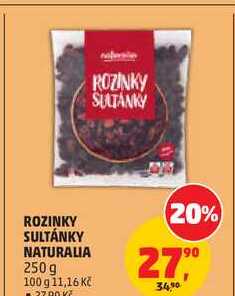 ROZINKY SULTÁNKY NATURALIA, 250 g