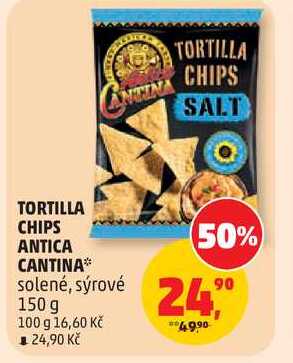 TORTILLA CHIPS ANTICA CANTINA solené, 150 g