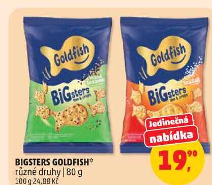 BIGSTERS GOLDFISH různé druhy, 80 g