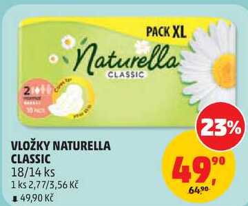 NATURELLA CLASSIC VLOŽKY, 18/14 ks