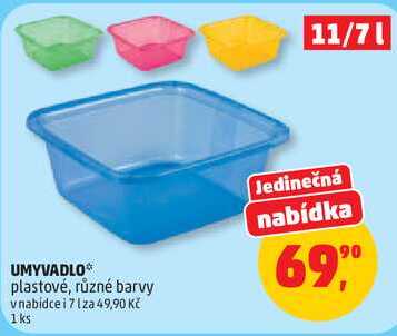 UMYVADLO plastové, různé barvy, 1 ks