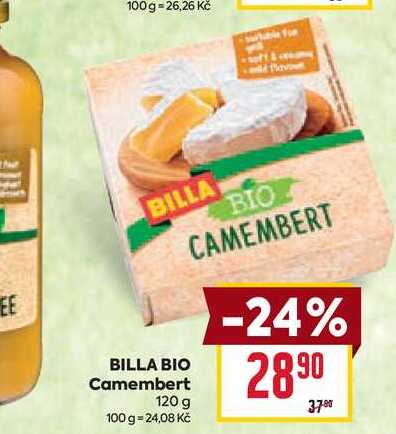 BILLA BIO Camembert 120 g 