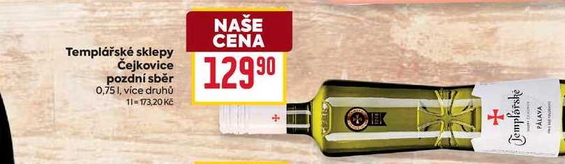 Templářské sklepy Čejkovice pozdní sběr 0,75l 