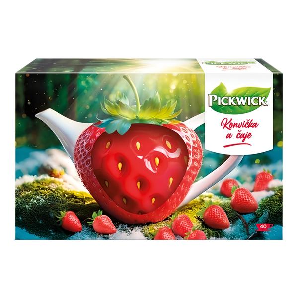 Pickwick Jahodová konvička + čajové sáčky (40 ks)