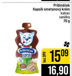 Pribináček Kapsík smetanový krém kakao vanilka 70 g 