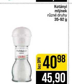 Kotányi mlýnek různé druhy 35-92 g