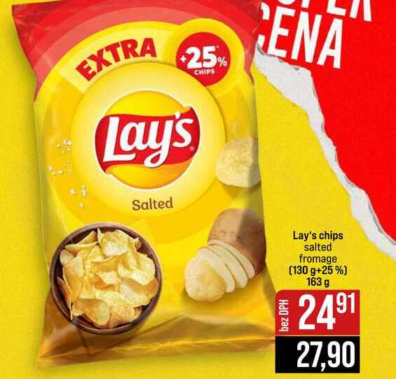Lay's chips salted fromage 130 g+25% 163 g 