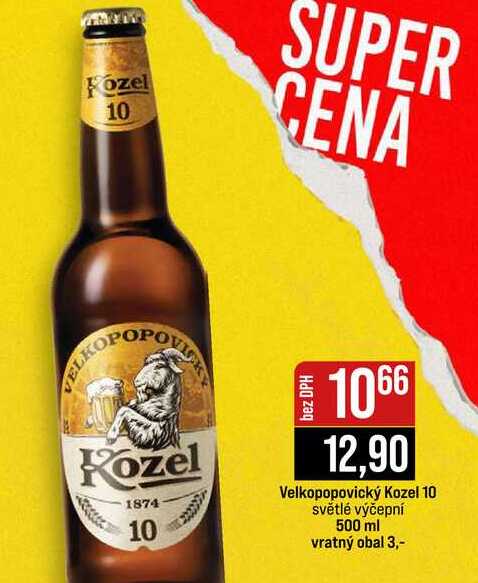 Velkopopovický Kozel 10 světlé výčepní 500 ml 