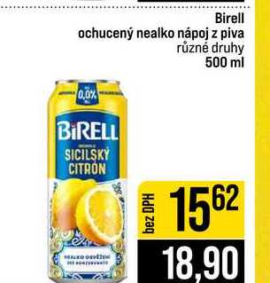 Birell ochucený nealko nápoj z piva různé druhy 500 ml 
