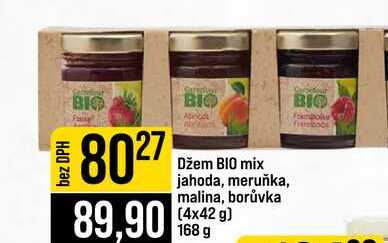 Džem BIO mix jahoda, meruňka, malina, borůvka 4x42 g 168 g