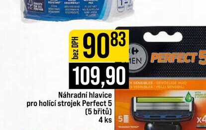 Náhradní hlavice pro holící strojek Perfect 5 5 břitů 4ks