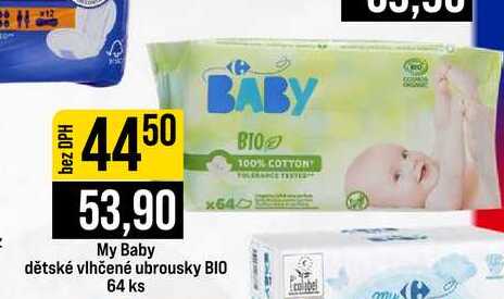 My Baby dětské vlhčené ubrousky BIO 64 ks
