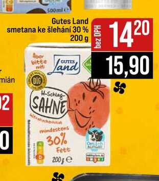 Gutes Land smetana ke šlehání 30 % 200 g