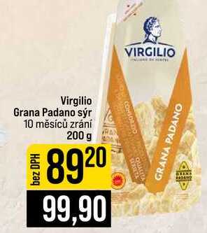 Virgilio Grana Padano sýr 10 měsíců zrání 200 g