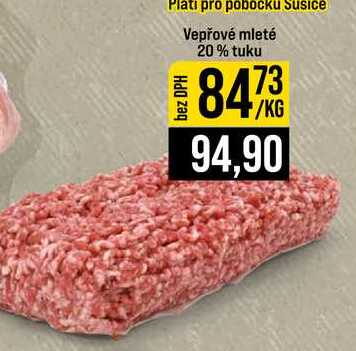 Vepřové mleté 20% tuku 1kg