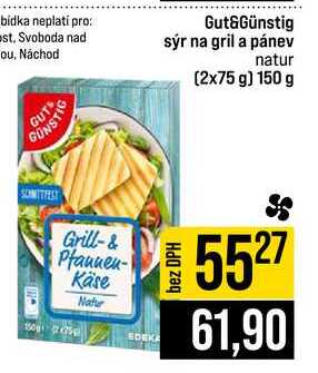 Gut&Günstig sýr na gril a pánev natur (2x75 g) 150 g