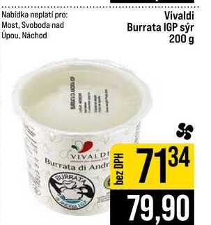 Vivaldi Burrata IGP sýr 200 g