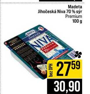 Madeta Jihočeská Niva 70% sýr Premium 100 g 