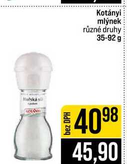 Kotányi mlýnek různé druhy 35-92 g