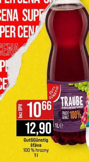 Gut&Günstig šťáva 100% hrozny 1l