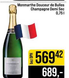 Monmarthe Douceur de Bulles Champagne Demi Sec 0,75l