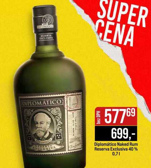Diplomático Naked Rum Reserva Exclusiva 40% 0,7l 