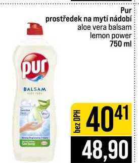 Pur prostředek na mytí nádobí aloe vera balsam lemon power 750 ml