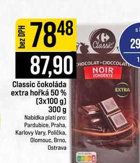 Classic čokoláda extra hořká 50% 3x100 g 300 g 
