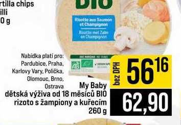 My Baby dětská výživa od 18 měsíců BIO rizoto s žampiony a kuřecím 260 g