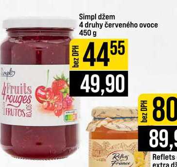 Simpl džem 4 druhy červeného ovoce 450 g
