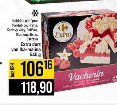 Extra dort vanilka-malina 545 g