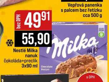 Nestlé Milka nanuk čokoláda+preclík 3x90 ml