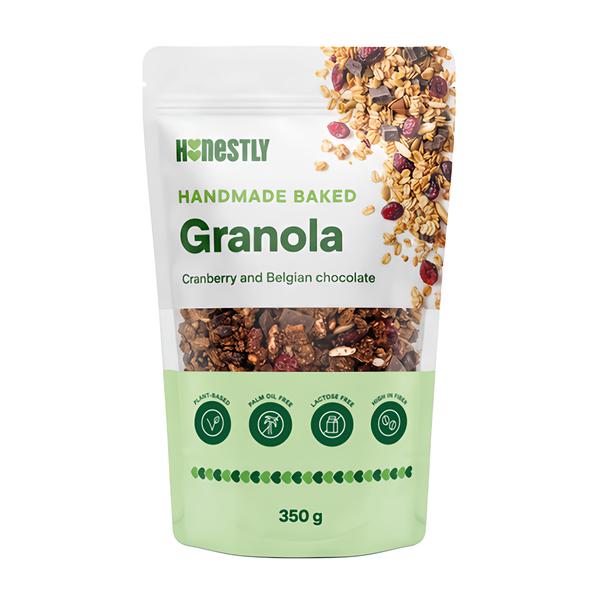 Honestly Granola Belgian chocolate & cranberries