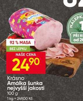 Krásno Amálka šunka nejvyšší jakosti 100 g