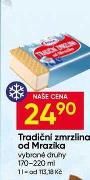 Tradiční zmrzlina od Mrazíka vybrané druhy 170-220 ml